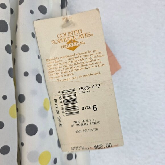 1980s Pendleton Country Sophisticates Polka Dot Skirt Size 6 Deadstock Twee New - Picture 5 of 10